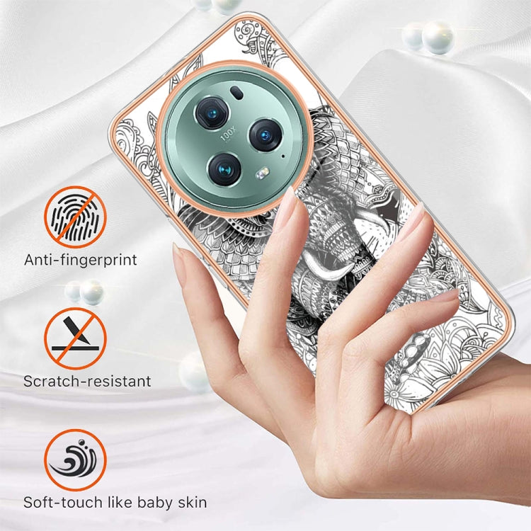 For Honor Magic 5 Pro Electroplating Marble Dual-side IMD Phone Case(Totem Elephant) - Honor Cases by PMC TechLife | Online Shopping South Africa | PMC TechLife | Buy Now Pay Later Mobicred
