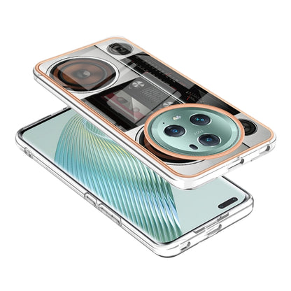 For Honor Magic 5 Pro Electroplating Marble Dual-side IMD Phone Case(Retro Radio) - Honor Cases by PMC Jewellery | Online Shopping South Africa | PMC Jewellery | Buy Now Pay Later Mobicred