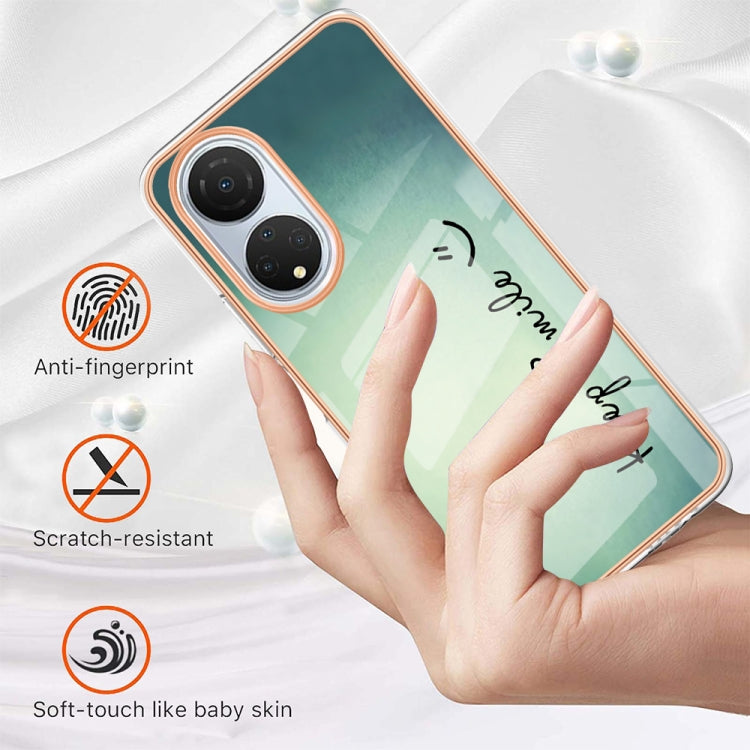 For Honor X7 Electroplating Marble Dual-side IMD Phone Case(Smile) - Honor Cases by PMC Jewellery | Online Shopping South Africa | PMC Jewellery | Buy Now Pay Later Mobicred