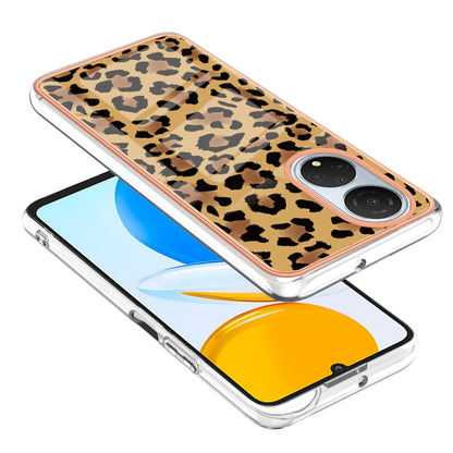 For Honor X7 Electroplating Marble Dual-side IMD Phone Case(Leopard Print) - Honor Cases by PMC Jewellery | Online Shopping South Africa | PMC Jewellery | Buy Now Pay Later Mobicred