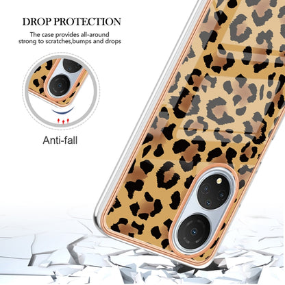 For Honor X7 Electroplating Marble Dual-side IMD Phone Case(Leopard Print) - Honor Cases by PMC Jewellery | Online Shopping South Africa | PMC Jewellery | Buy Now Pay Later Mobicred