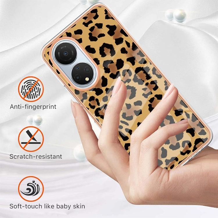 For Honor X7 Electroplating Marble Dual-side IMD Phone Case(Leopard Print) - Honor Cases by PMC Jewellery | Online Shopping South Africa | PMC Jewellery | Buy Now Pay Later Mobicred