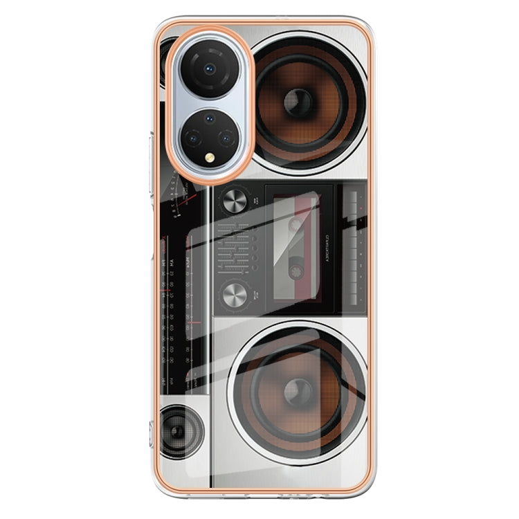 For Honor X7 Electroplating Marble Dual-side IMD Phone Case(Retro Radio) - Honor Cases by PMC Jewellery | Online Shopping South Africa | PMC Jewellery | Buy Now Pay Later Mobicred