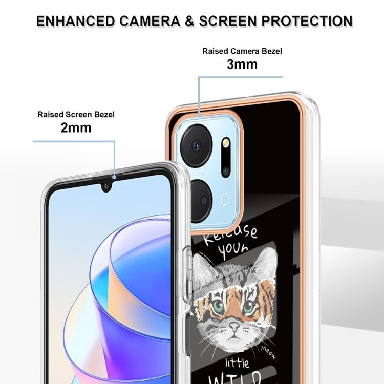 For Honor X7a Electroplating Marble Dual-side IMD Phone Case(Natural Growth) - Honor Cases by PMC TechLife | Online Shopping South Africa | PMC TechLife | Buy Now Pay Later Mobicred