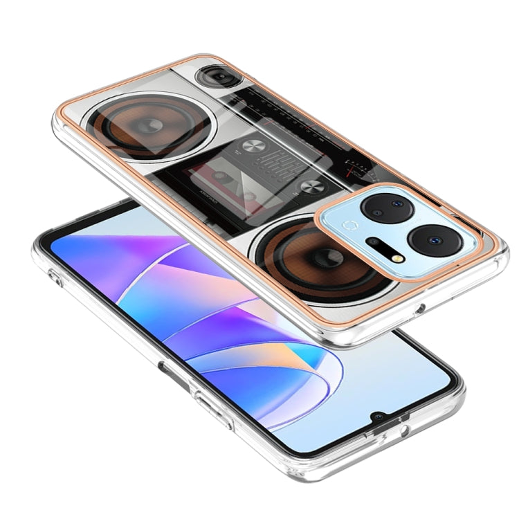 For Honor X7a Electroplating Marble Dual-side IMD Phone Case(Retro Radio) - Honor Cases by PMC Jewellery | Online Shopping South Africa | PMC Jewellery | Buy Now Pay Later Mobicred