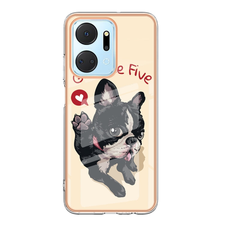 For Honor X7a Electroplating Marble Dual-side IMD Phone Case(Lucky Dog) - Honor Cases by PMC Jewellery | Online Shopping South Africa | PMC Jewellery | Buy Now Pay Later Mobicred