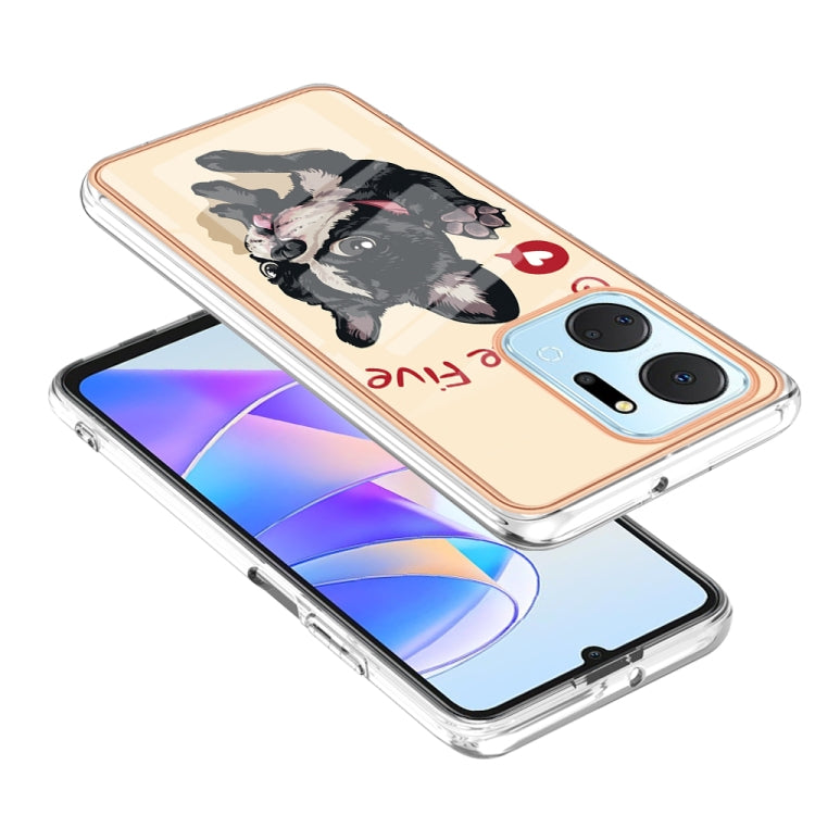 For Honor X7a Electroplating Marble Dual-side IMD Phone Case(Lucky Dog) - Honor Cases by PMC Jewellery | Online Shopping South Africa | PMC Jewellery | Buy Now Pay Later Mobicred