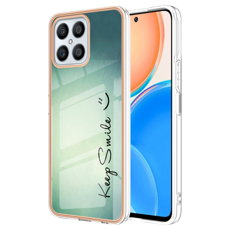 For Honor X8 4G Electroplating Marble Dual-side IMD Phone Case(Smile) - Honor Cases by PMC Jewellery | Online Shopping South Africa | PMC Jewellery | Buy Now Pay Later Mobicred