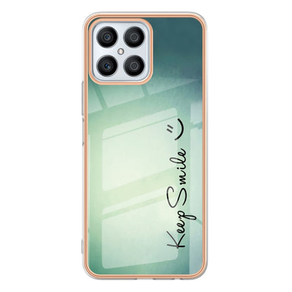 For Honor X8 4G Electroplating Marble Dual-side IMD Phone Case(Smile) - Honor Cases by PMC Jewellery | Online Shopping South Africa | PMC Jewellery | Buy Now Pay Later Mobicred