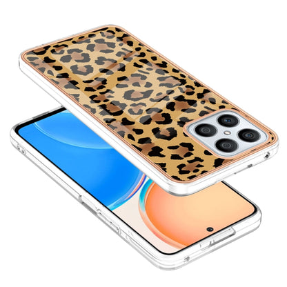 For Honor X8 4G Electroplating Marble Dual-side IMD Phone Case(Leopard Print) - Honor Cases by PMC Jewellery | Online Shopping South Africa | PMC Jewellery | Buy Now Pay Later Mobicred