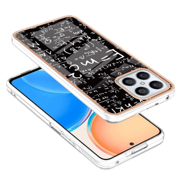 For Honor X8 4G Electroplating Marble Dual-side IMD Phone Case(Equation) - Honor Cases by PMC TechLife | Online Shopping South Africa | PMC TechLife | Buy Now Pay Later Mobicred