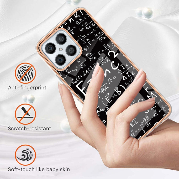 For Honor X8 4G Electroplating Marble Dual-side IMD Phone Case(Equation) - Honor Cases by PMC TechLife | Online Shopping South Africa | PMC TechLife | Buy Now Pay Later Mobicred