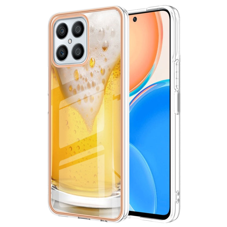 For Honor X8 4G Electroplating Marble Dual-side IMD Phone Case(Draft Beer) - Honor Cases by PMC Jewellery | Online Shopping South Africa | PMC Jewellery | Buy Now Pay Later Mobicred