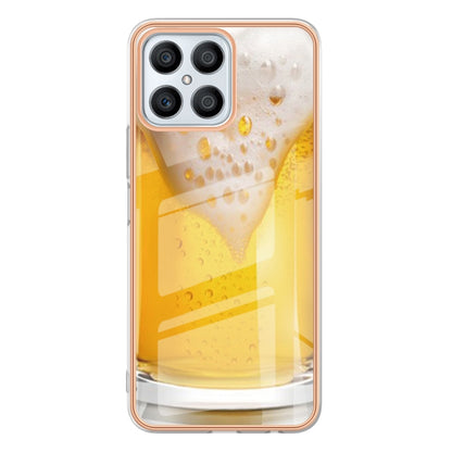 For Honor X8 4G Electroplating Marble Dual-side IMD Phone Case(Draft Beer) - Honor Cases by PMC Jewellery | Online Shopping South Africa | PMC Jewellery | Buy Now Pay Later Mobicred