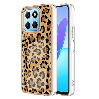 For Honor X8 5G / X6 4G Electroplating Marble Dual-side IMD Phone Case(Leopard Print) - Honor Cases by PMC Jewellery | Online Shopping South Africa | PMC Jewellery | Buy Now Pay Later Mobicred