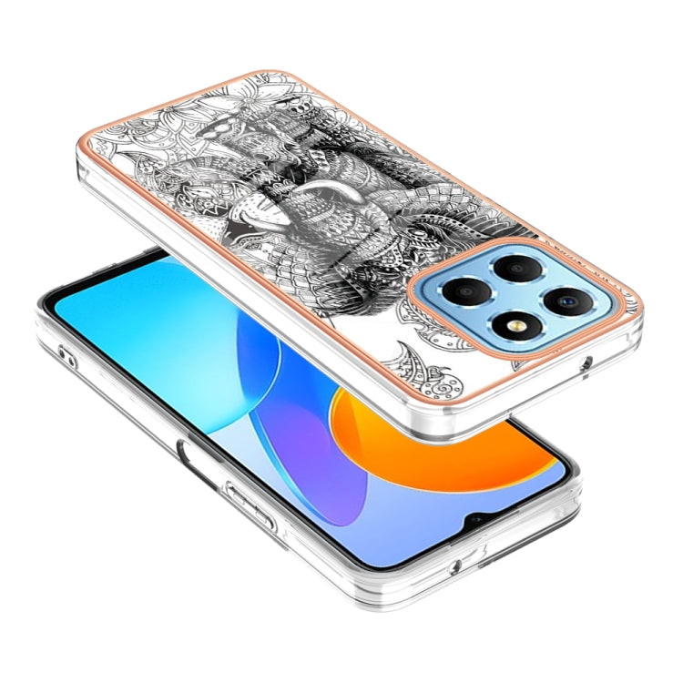 For Honor X8 5G / X6 4G Electroplating Marble Dual-side IMD Phone Case(Totem Elephant) - Honor Cases by PMC Jewellery | Online Shopping South Africa | PMC Jewellery | Buy Now Pay Later Mobicred