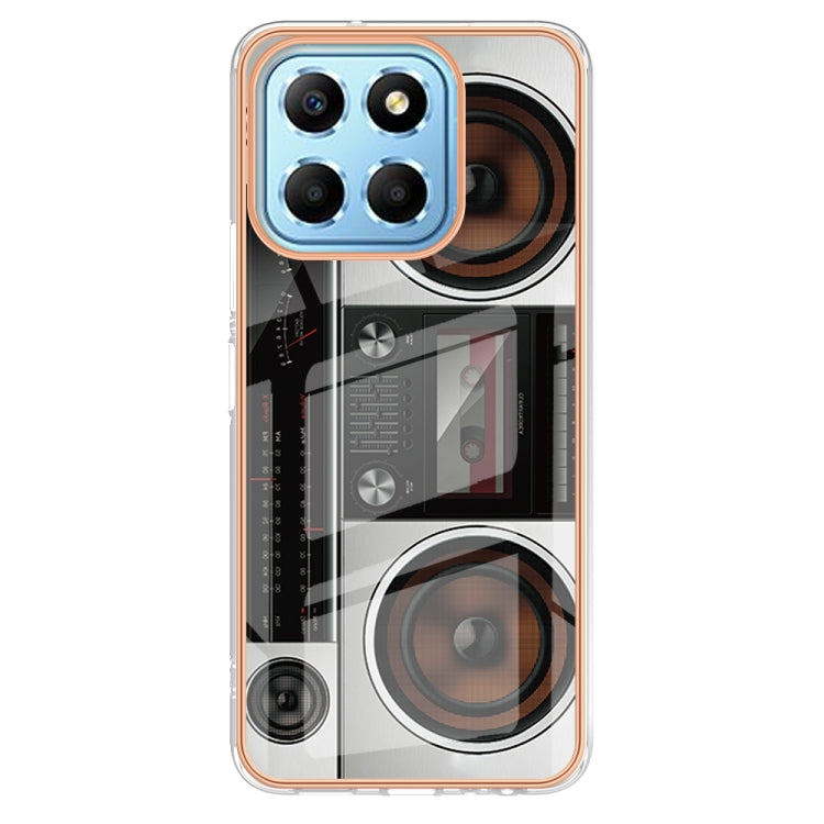 For Honor X8 5G / X6 4G Electroplating Marble Dual-side IMD Phone Case(Retro Radio) - Honor Cases by PMC Jewellery | Online Shopping South Africa | PMC Jewellery | Buy Now Pay Later Mobicred