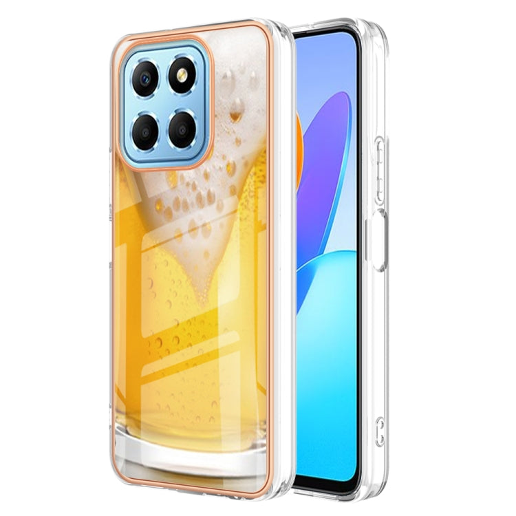 For Honor X8 5G / X6 4G Electroplating Marble Dual-side IMD Phone Case(Draft Beer) - Honor Cases by PMC Jewellery | Online Shopping South Africa | PMC Jewellery | Buy Now Pay Later Mobicred