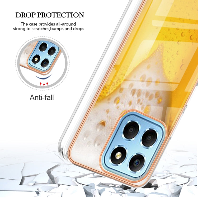 For Honor X8 5G / X6 4G Electroplating Marble Dual-side IMD Phone Case(Draft Beer) - Honor Cases by PMC TechLife | Online Shopping South Africa | PMC TechLife | Buy Now Pay Later Mobicred