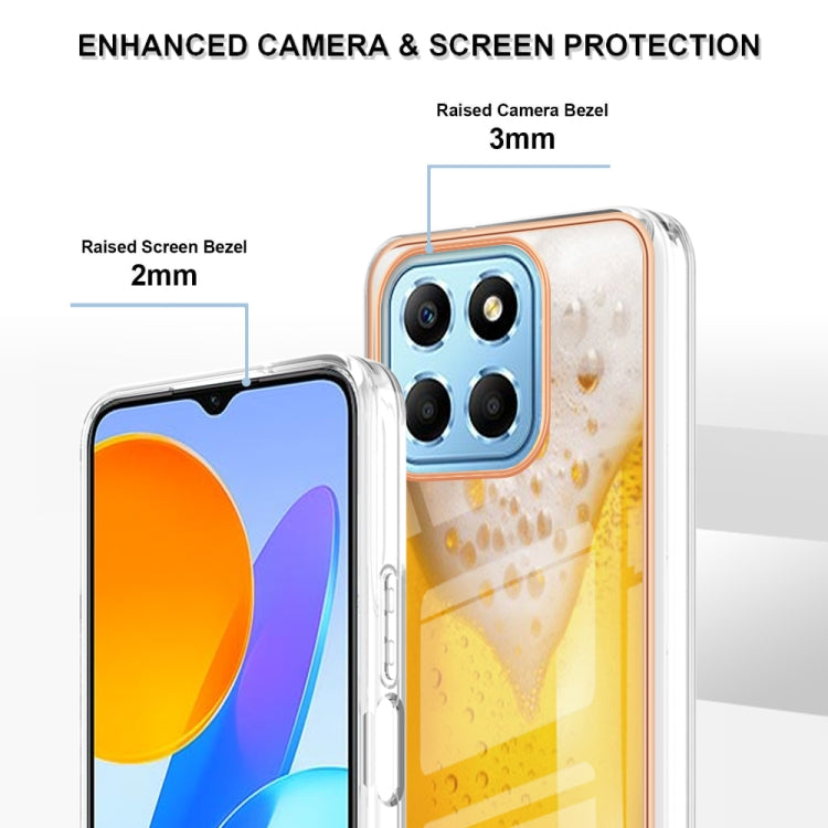 For Honor X8 5G / X6 4G Electroplating Marble Dual-side IMD Phone Case(Draft Beer) - Honor Cases by PMC TechLife | Online Shopping South Africa | PMC TechLife | Buy Now Pay Later Mobicred
