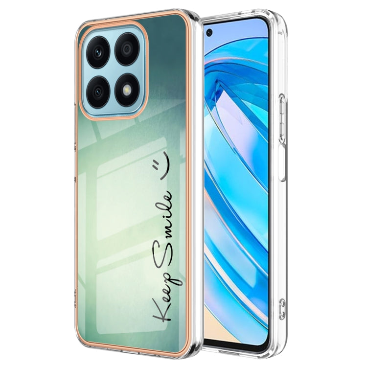 For Honor X8a Electroplating Marble Dual-side IMD Phone Case(Smile) - Honor Cases by PMC TechLife | Online Shopping South Africa | PMC TechLife | Buy Now Pay Later Mobicred