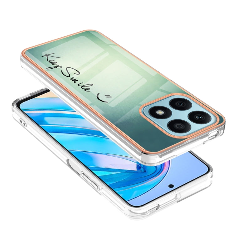 For Honor X8a Electroplating Marble Dual-side IMD Phone Case(Smile) - Honor Cases by PMC TechLife | Online Shopping South Africa | PMC TechLife | Buy Now Pay Later Mobicred