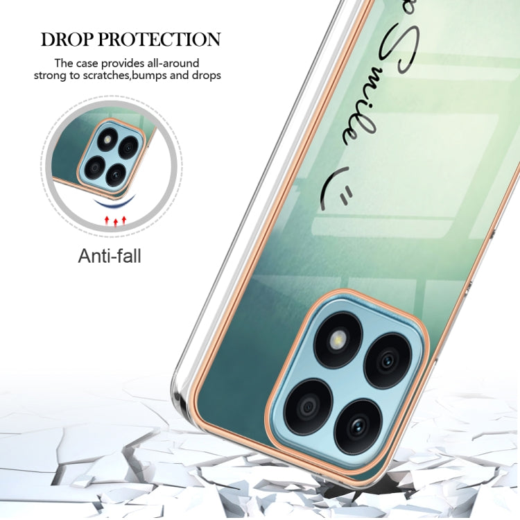 For Honor X8a Electroplating Marble Dual-side IMD Phone Case(Smile) - Honor Cases by PMC TechLife | Online Shopping South Africa | PMC TechLife | Buy Now Pay Later Mobicred