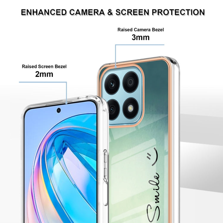 For Honor X8a Electroplating Marble Dual-side IMD Phone Case(Smile) - Honor Cases by PMC TechLife | Online Shopping South Africa | PMC TechLife | Buy Now Pay Later Mobicred