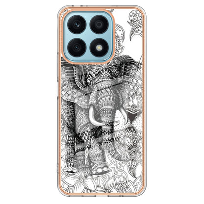 For Honor X8a Electroplating Marble Dual-side IMD Phone Case(Totem Elephant) - Honor Cases by PMC Jewellery | Online Shopping South Africa | PMC Jewellery | Buy Now Pay Later Mobicred