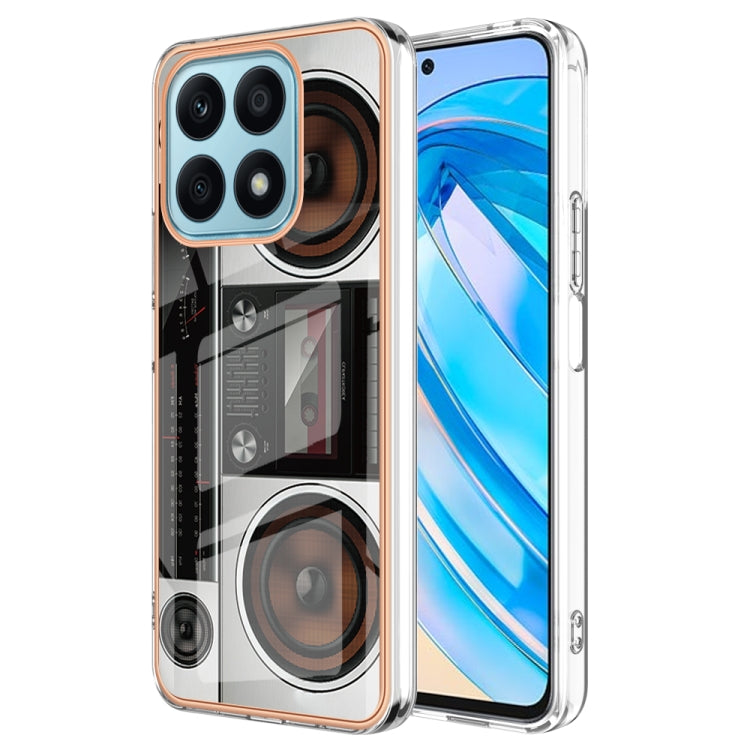 For Honor X8a Electroplating Marble Dual-side IMD Phone Case(Retro Radio) - Honor Cases by PMC TechLife | Online Shopping South Africa | PMC TechLife | Buy Now Pay Later Mobicred