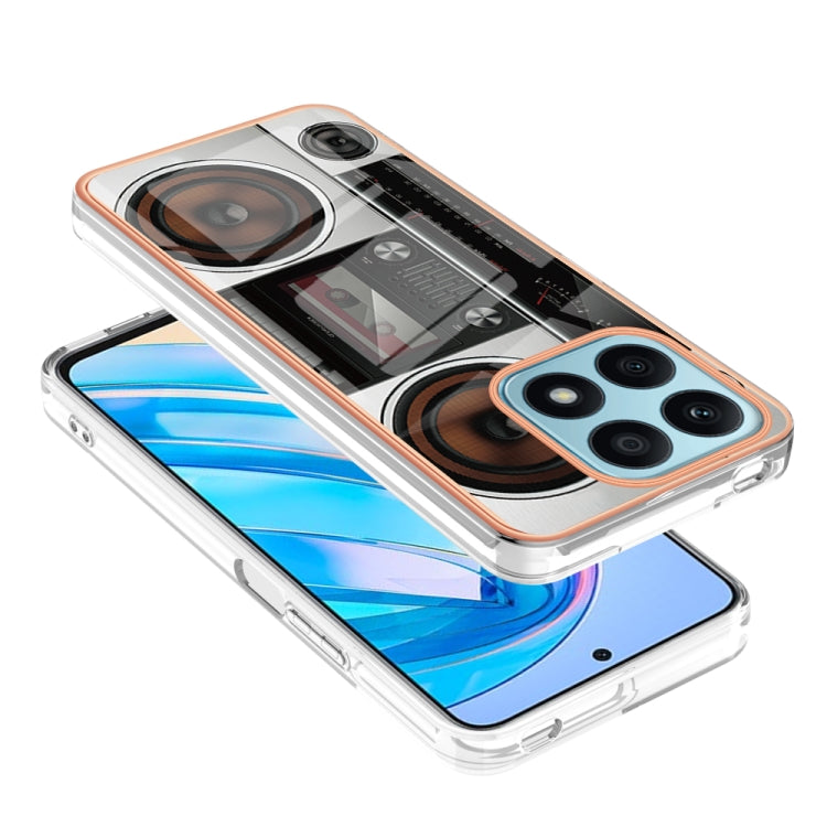 For Honor X8a Electroplating Marble Dual-side IMD Phone Case(Retro Radio) - Honor Cases by PMC TechLife | Online Shopping South Africa | PMC TechLife | Buy Now Pay Later Mobicred