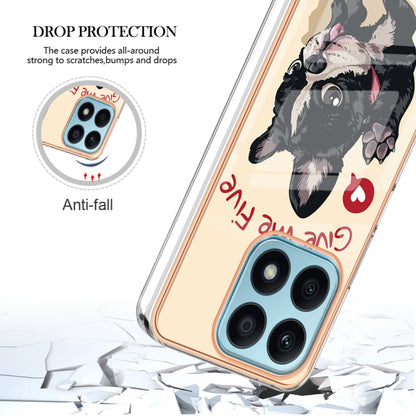 For Honor X8a Electroplating Marble Dual-side IMD Phone Case(Lucky Dog) - Honor Cases by PMC Jewellery | Online Shopping South Africa | PMC Jewellery | Buy Now Pay Later Mobicred