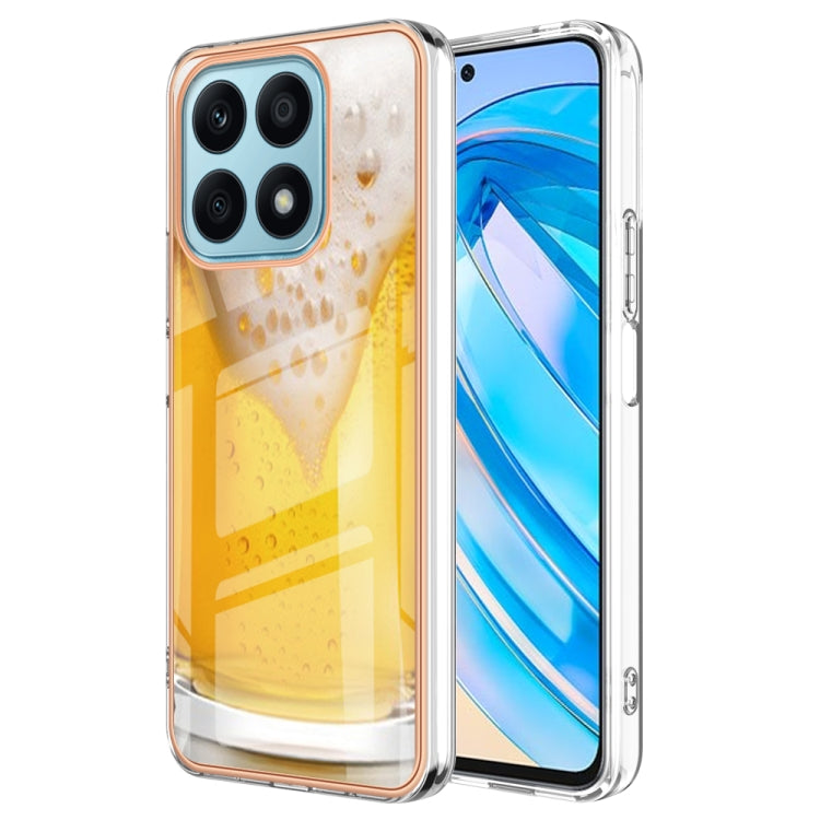 For Honor X8a Electroplating Marble Dual-side IMD Phone Case(Draft Beer) - Honor Cases by PMC Jewellery | Online Shopping South Africa | PMC Jewellery | Buy Now Pay Later Mobicred