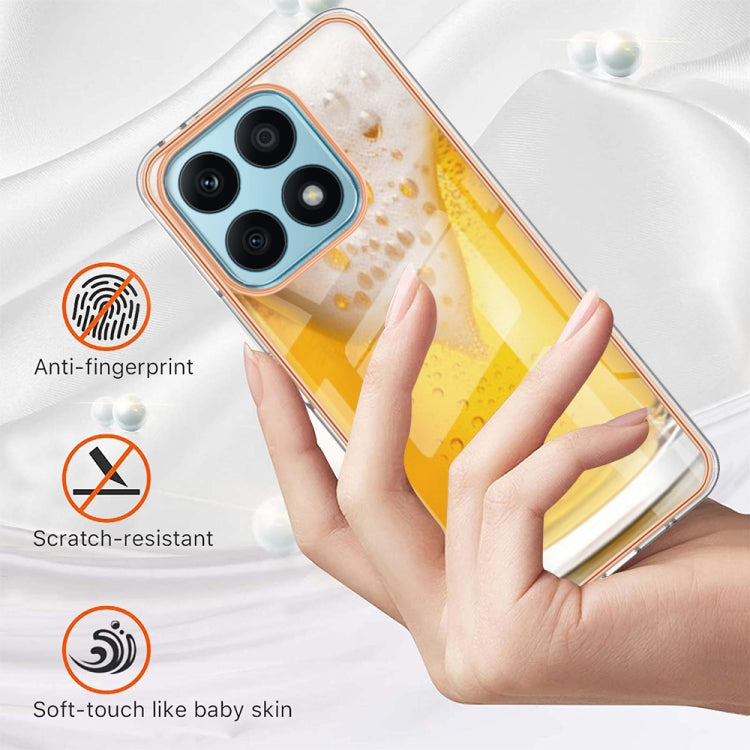 For Honor X8a Electroplating Marble Dual-side IMD Phone Case(Draft Beer) - Honor Cases by PMC TechLife | Online Shopping South Africa | PMC TechLife | Buy Now Pay Later Mobicred