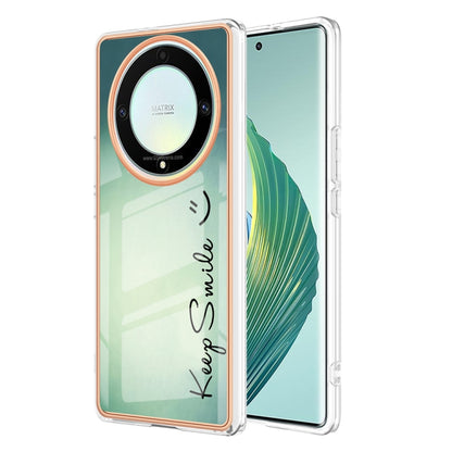 For Honor X9a / Magic5 Lite Electroplating Marble Dual-side IMD Phone Case(Smile) - Honor Cases by PMC Jewellery | Online Shopping South Africa | PMC Jewellery | Buy Now Pay Later Mobicred