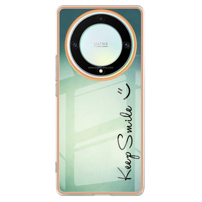 For Honor X9a / Magic5 Lite Electroplating Marble Dual-side IMD Phone Case(Smile) - Honor Cases by PMC Jewellery | Online Shopping South Africa | PMC Jewellery | Buy Now Pay Later Mobicred