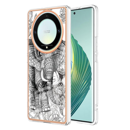 For Honor X9a / Magic5 Lite Electroplating Marble Dual-side IMD Phone Case(Totem Elephant) - Honor Cases by PMC Jewellery | Online Shopping South Africa | PMC Jewellery | Buy Now Pay Later Mobicred