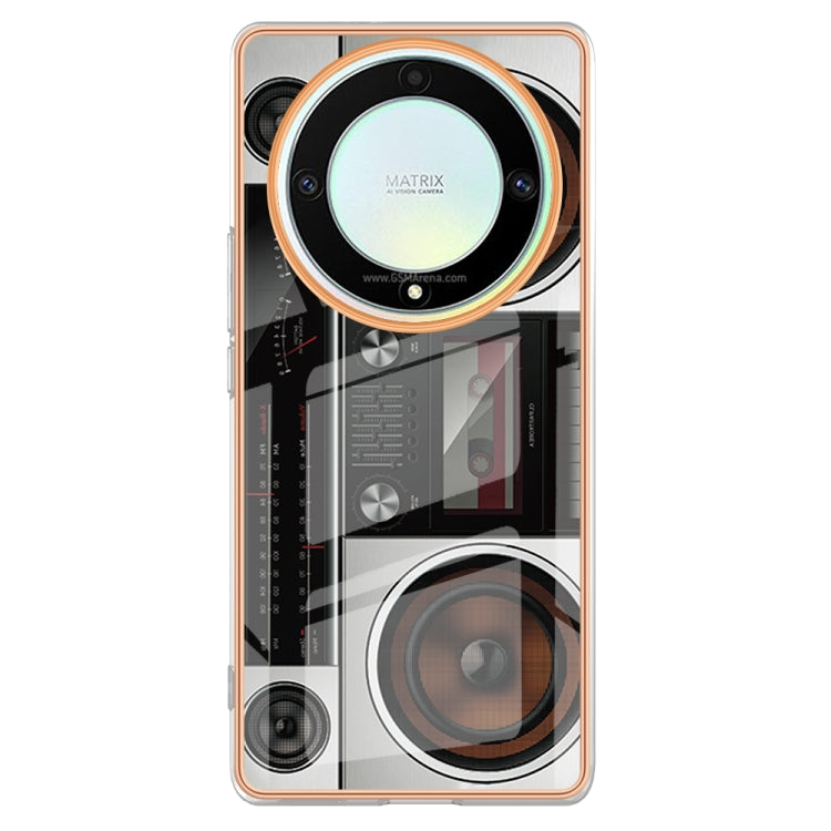 For Honor X9a / Magic5 Lite Electroplating Marble Dual-side IMD Phone Case(Retro Radio) - Honor Cases by PMC Jewellery | Online Shopping South Africa | PMC Jewellery | Buy Now Pay Later Mobicred