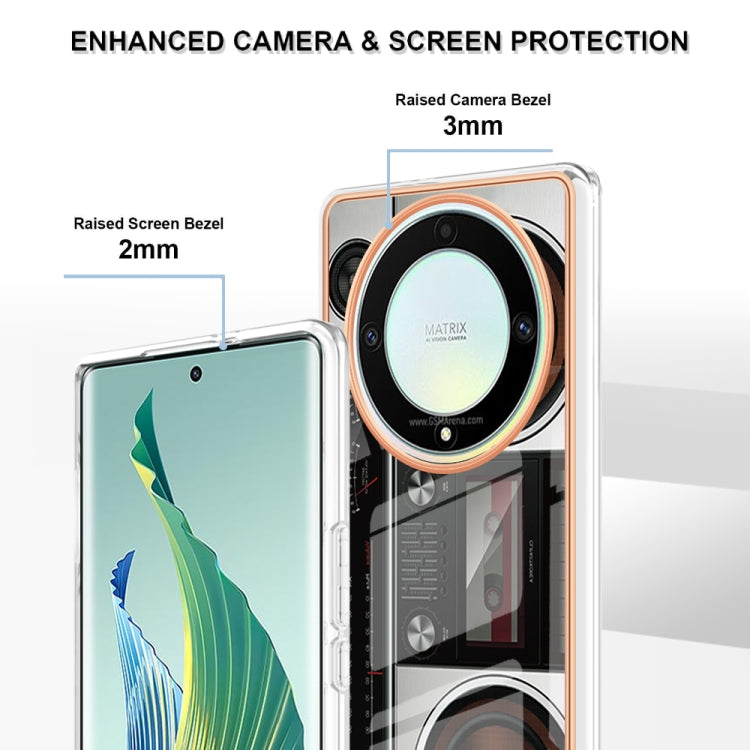 For Honor X9a / Magic5 Lite Electroplating Marble Dual-side IMD Phone Case(Retro Radio) - Honor Cases by PMC TechLife | Online Shopping South Africa | PMC TechLife | Buy Now Pay Later Mobicred