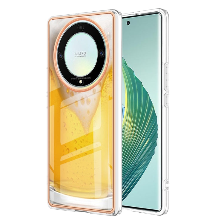 For Honor X9a / Magic5 Lite Electroplating Marble Dual-side IMD Phone Case(Draft Beer) - Honor Cases by PMC TechLife | Online Shopping South Africa | PMC TechLife | Buy Now Pay Later Mobicred