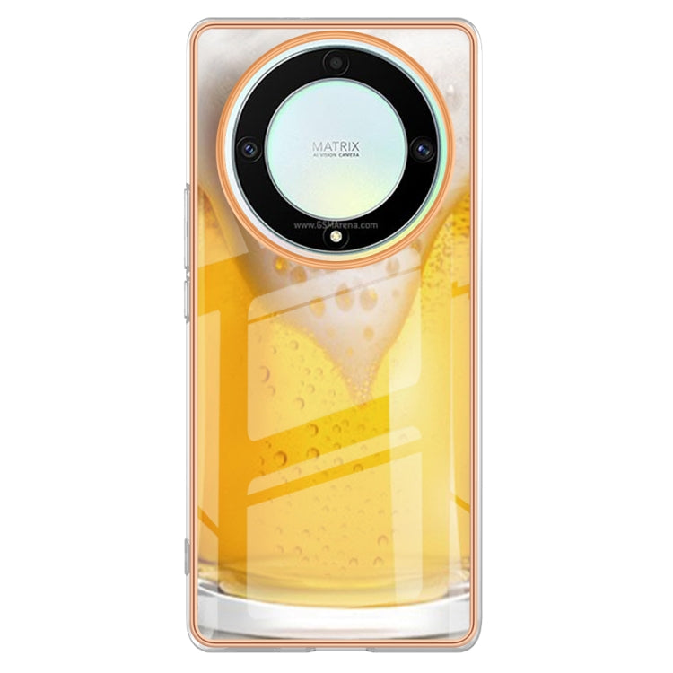 For Honor X9a / Magic5 Lite Electroplating Marble Dual-side IMD Phone Case(Draft Beer) - Honor Cases by PMC TechLife | Online Shopping South Africa | PMC TechLife | Buy Now Pay Later Mobicred