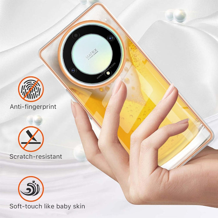 For Honor X9a / Magic5 Lite Electroplating Marble Dual-side IMD Phone Case(Draft Beer) - Honor Cases by PMC TechLife | Online Shopping South Africa | PMC TechLife | Buy Now Pay Later Mobicred