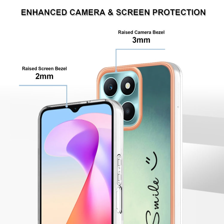 For Honor X6a Electroplating Marble Dual-side IMD Phone Case(Smile) - Honor Cases by PMC TechLife | Online Shopping South Africa | PMC TechLife | Buy Now Pay Later Mobicred