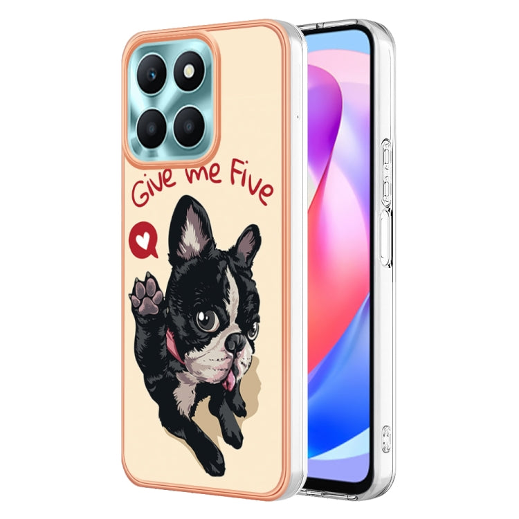 For Honor X6a Electroplating Marble Dual-side IMD Phone Case(Lucky Dog) - Honor Cases by PMC Jewellery | Online Shopping South Africa | PMC Jewellery | Buy Now Pay Later Mobicred