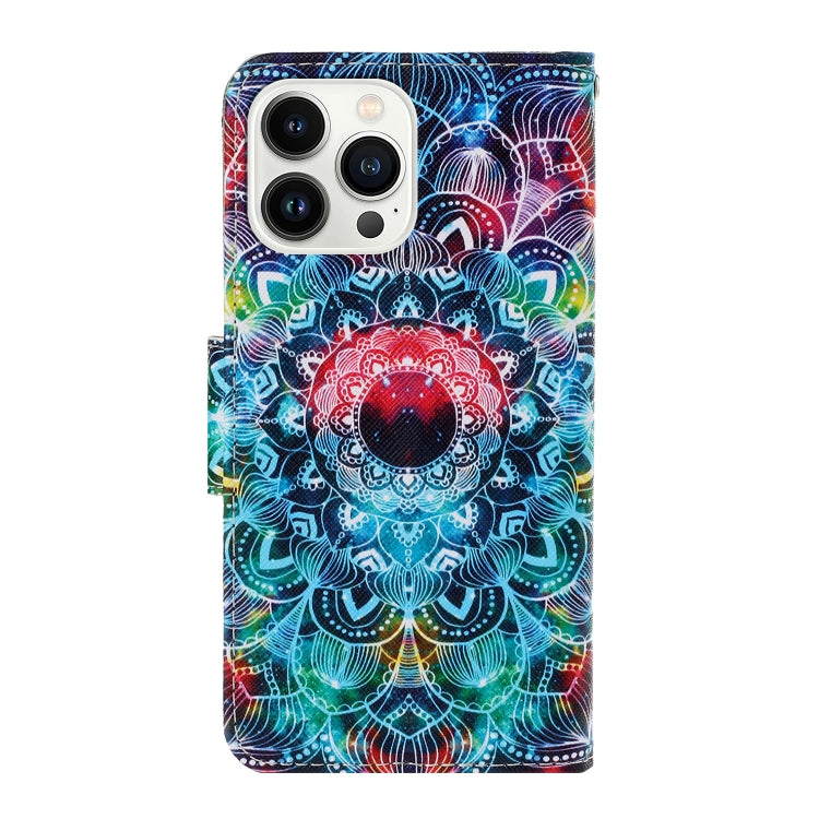 For iPhone 16 Pro 3D Colored Drawing Flip Leather Phone Case(Mandala) - iPhone 16 Pro Cases by PMC TechLife | Online Shopping South Africa | PMC TechLife | Buy Now Pay Later Mobicred