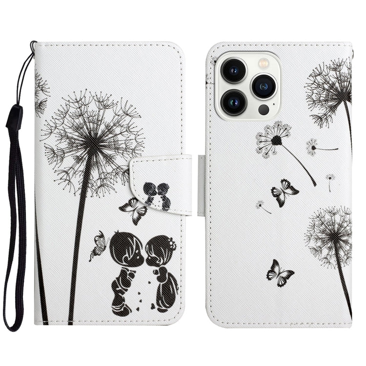 For iPhone 16 Pro 3D Colored Drawing Flip Leather Phone Case(Dandelions) - iPhone 16 Pro Cases by PMC Jewellery | Online Shopping South Africa | PMC Jewellery | Buy Now Pay Later Mobicred