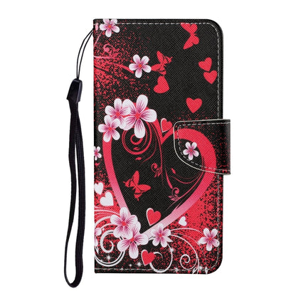 For iPhone 16 3D Colored Drawing Flip Leather Phone Case(Red Heart) - iPhone 16 Cases by PMC Jewellery | Online Shopping South Africa | PMC Jewellery | Buy Now Pay Later Mobicred