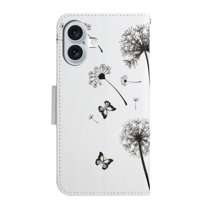 For iPhone 16 3D Colored Drawing Flip Leather Phone Case(Dandelions) - iPhone 16 Cases by PMC Jewellery | Online Shopping South Africa | PMC Jewellery | Buy Now Pay Later Mobicred