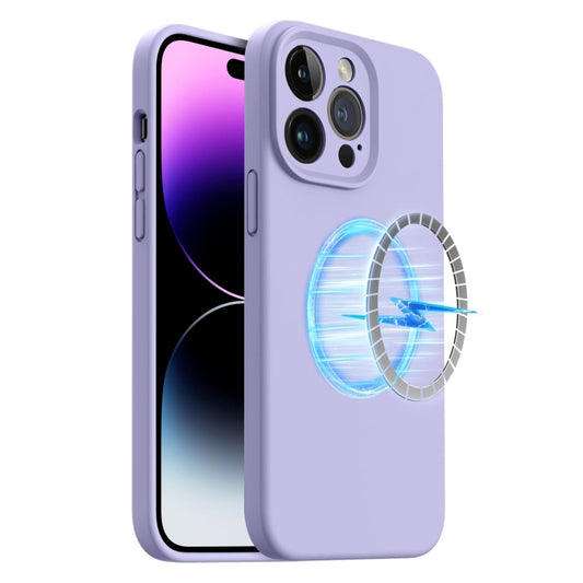 For iPhone 14 Pro LK MagSafe Magnetic Silicone Phone Case(Purple) - iPhone 14 Pro Cases by PMC Jewellery | Online Shopping South Africa | PMC Jewellery