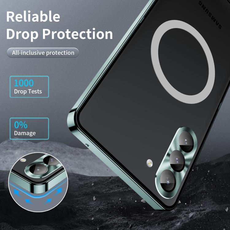 For Samsung Galaxy S25 5G MagSafe Magnetic Frosted Metal Phone Case(Green) - Galaxy S25 5G Cases by PMC Jewellery | Online Shopping South Africa | PMC Jewellery | Buy Now Pay Later Mobicred